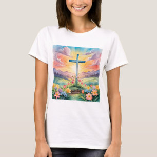 T-shirt Joyeux Pâques, illustration colorée,