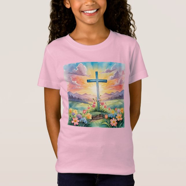 T-Shirt Joyeux Pâques, illustration colorée, (Devant)