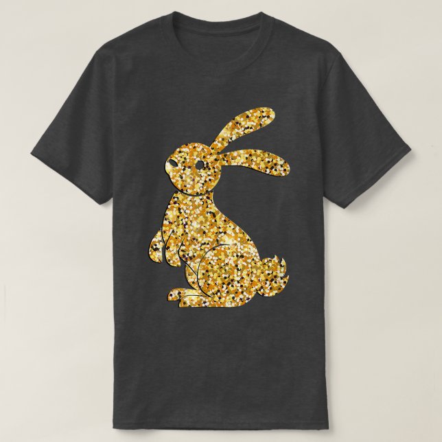 T-shirt Joyeux Pâques, Lapin D'Or (Design devant)