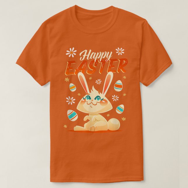 T-shirt Joyeux Pâques, lapin et oeufs (Design devant)