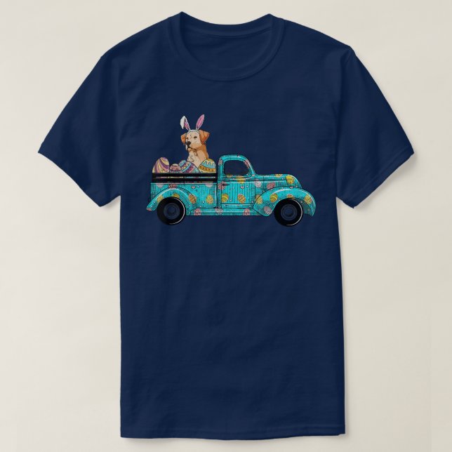 T-shirt Joyeux Pâques mignon lapin Chien du Labrador Oeufs (Design devant)