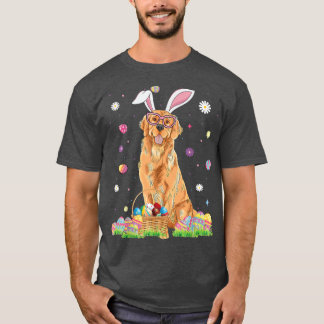 T-shirt Joyeux Pâques mignonne Golden Retriever Bunny Ears