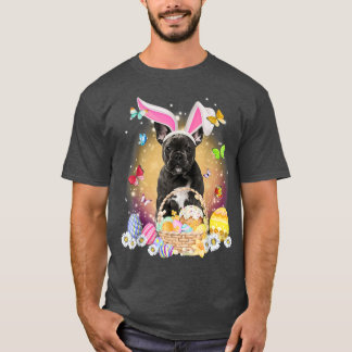 T-shirt Joyeux Pâques mignonne lapin Chien Français Oeufs 