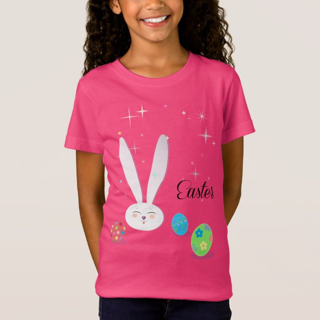 T-Shirt Joyeux Pâques mignonne lapin OEufs de Pâques Fête  (Devant)