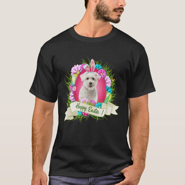 T-shirt Joyeux Pâques portant Bunny Ear Eggs Cool (Devant)