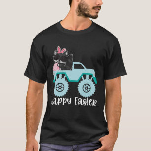 T-shirt Joyeux Pâques Raccoon équitation Monster Truck Tod