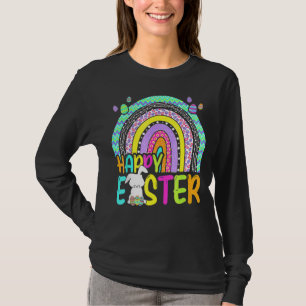 T-shirt Joyeux Pâques Rainbow Bunny Rabbit Bask chasse aux