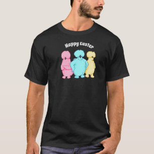 T-shirt Joyeux Pâques Sassy Poulets en Silkie Trois Pastel