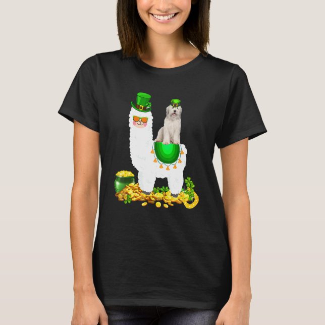 T-shirt Joyeux Patrick S Day Leprechaun Bearded Collie Rid (Devant)