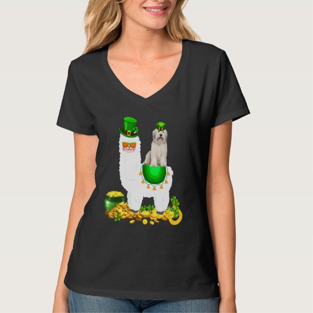 T-shirt Joyeux Patrick S Day Leprechaun Bearded Collie Rid (Devant)