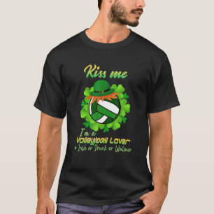 T-shirt Joyeux Patrick's Day Funny Kiss Me Je suis Volleyb