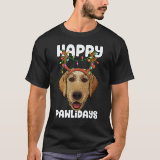 T-shirt Joyeux Pawlidays Labrador Retriever Noël Patte D