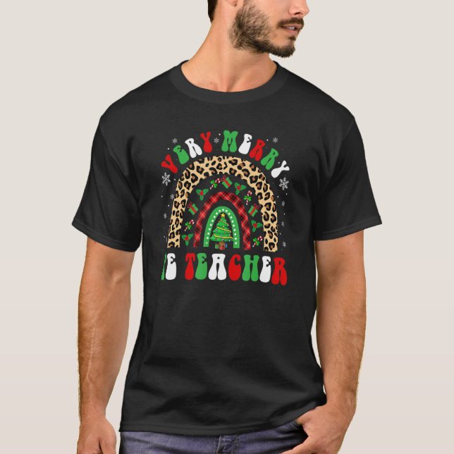 T-shirt Joyeux PE enseignant Leopard Buffalo Red Plaid Rai (Devant)