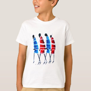 T-shirt Joyeux peuple Massaï Guerriers Marcher Art Imprime