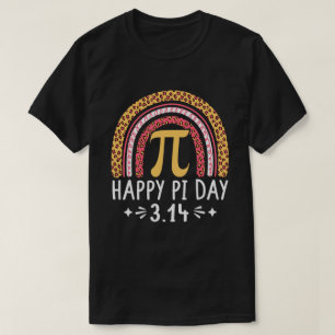 T-shirt Joyeux Pi Day 3.14 Leopard Rainbow Math Enseignant