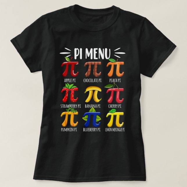 T-shirt Joyeux Pi Day 3.14 Pi Menu Fruits Ananas Pi Appl (Design devant)