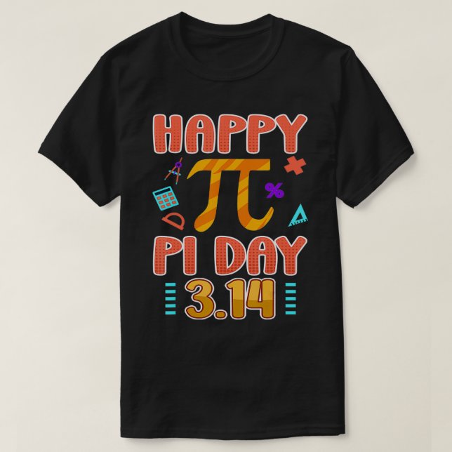 T-shirt Joyeux Pi Day Mathématique enseignant Rainbow Funn (Design devant)