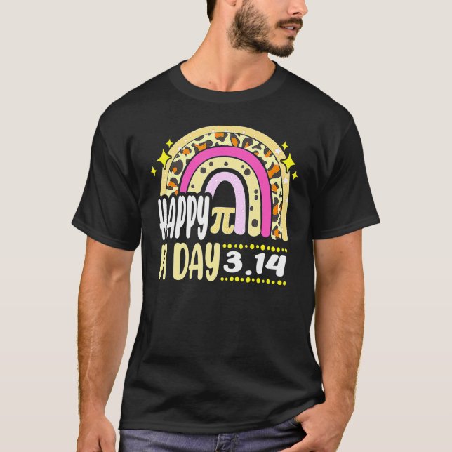 T-shirt Joyeux Pi Day Mathématique Maître Leopard Rain (Devant)