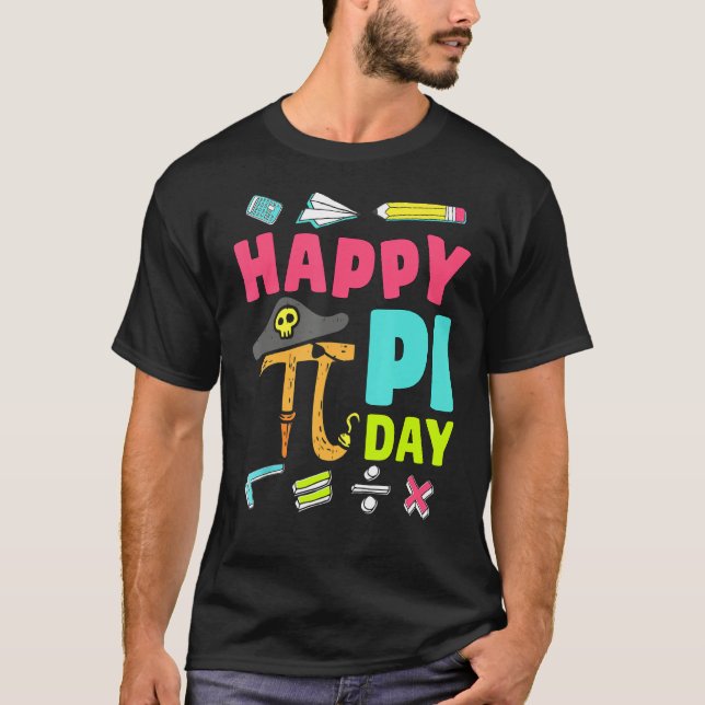 T-shirt Joyeux Pi Day Pirate Math Enseignant Enfant Garçon (Devant)