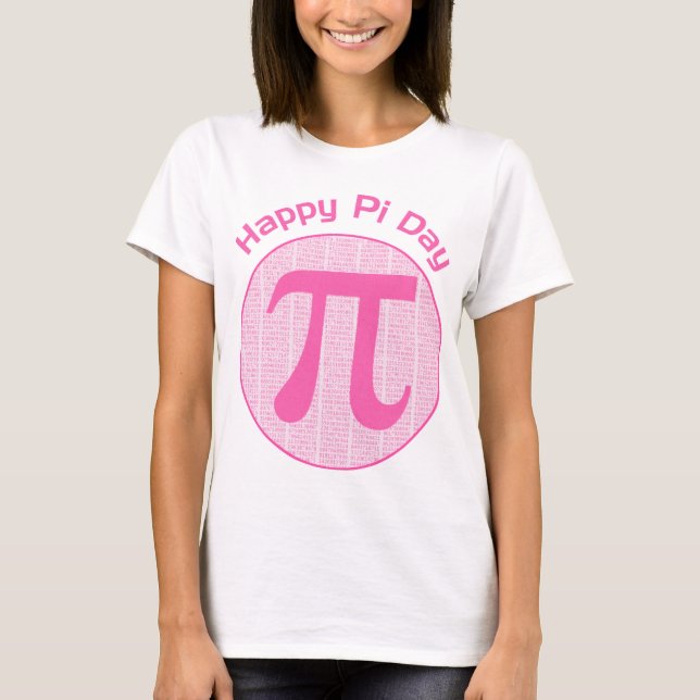 T-shirt Joyeux Pi Jour Numéros Rose (Devant)