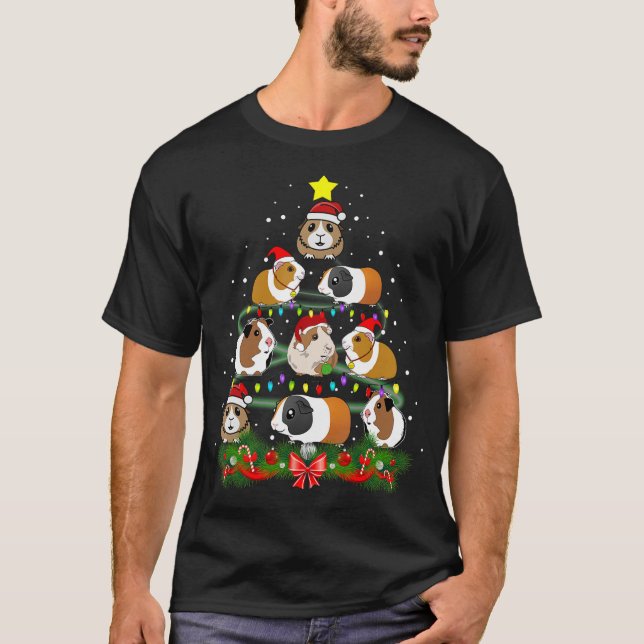 T-shirt Joyeux Pigmas 2022 Funny Noël Arbre Lumière (Devant)