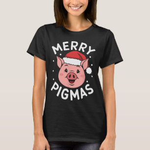 T-shirt Joyeux Pigmas Drôle Cochon Noël Père Noël Cochon N