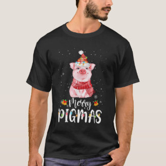 T-shirt Joyeux Pigmas Drôle Pig Pajama De Noël Pour Cochon
