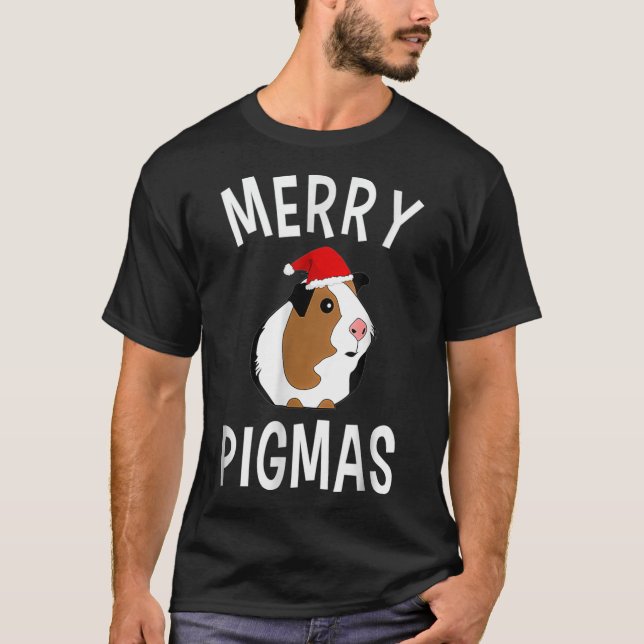T-shirt Joyeux Pigmas Funny Guinée Pig pour cadeau de Noël (Devant)
