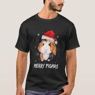 T-shirt Joyeux Pigmas Masque Visage Guinée Pig Noël père N