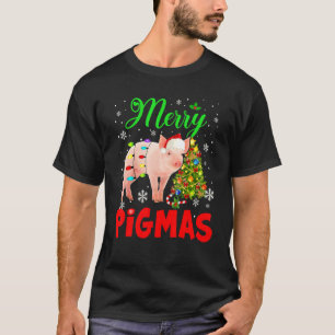 T-shirt Joyeux Pigmas Mignons Lumières de Noël Père Noël P