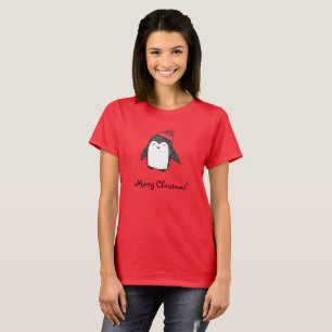 T-shirt Joyeux Pingouin Joyeux Noël en Casquette d'hiver r