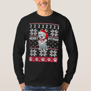T-shirt Joyeux Pitbull Pitmas Pit Bull vilain chien de Noë
