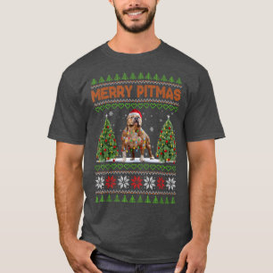 T-shirt Joyeux Pitmas Pitbull Santa Claus Chien laid Chris