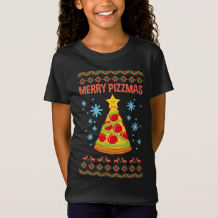 T-Shirt Joyeux Pizzmas Drôle Pizza Noël Pizza Vilain Noël