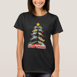 T-shirt Joyeux Poisson Noël Pour Les Hommes Père Grand-Pèr