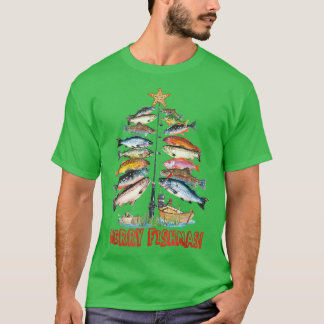 T-shirt Joyeux Poissons de Noël Poisson Drôle Pêche