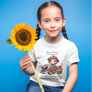 T-shirt Joyeux pompier conduit camion rouge