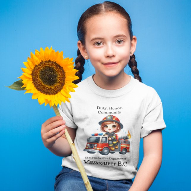 T-shirt Joyeux pompier conduit camion rouge (Créateur téléchargé)
