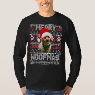 T-shirt Joyeux Poodle Woofmas Cute Avec Chapeau De Santa R