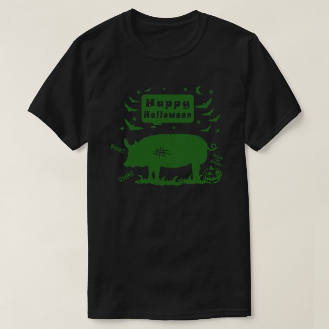 T-shirt Joyeux porc d'Halloween (Design devant)