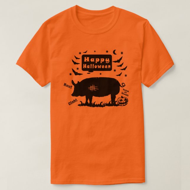 T-shirt Joyeux porc d'Halloween (Design devant)
