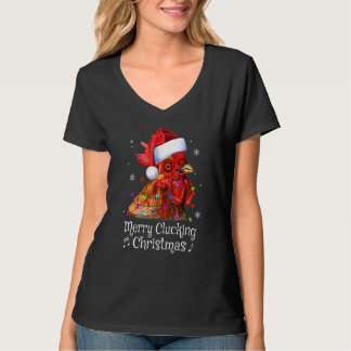 T-shirt Joyeux poulets Clucs Noël Père Noël Noël Noël Noël