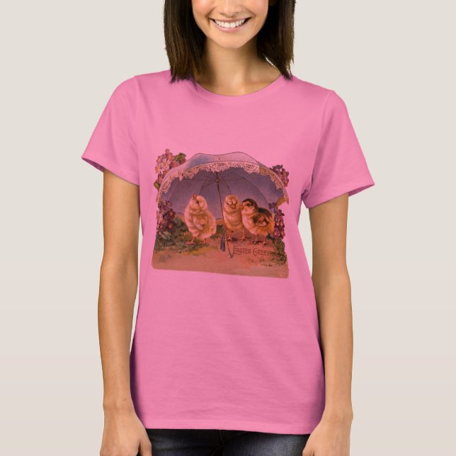 T-shirt Joyeux poulets de Pâques Vintages (Devant)