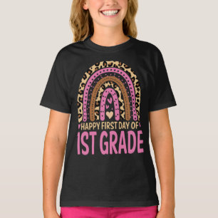 T-shirt Joyeux Premier Jour De 1Ere Classe Rainbow Leopard