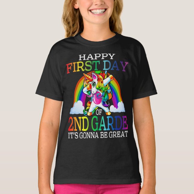 T-shirt Joyeux Premier Jour De 2e Année  (Devant)