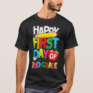 T-shirt Joyeux Premier Jour De 2E Année De Retour À L'Écol