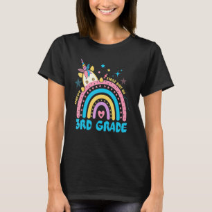 T-shirt Joyeux Premier Jour De 3E Année Unicorne Rainbow K