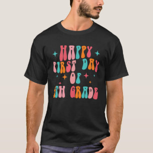 T-shirt Joyeux Premier Jour De 4E Année De Retour À L'Écol