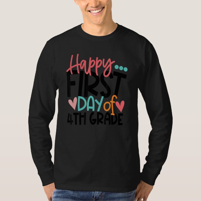 T-shirt Joyeux Premier Jour De 4E Année Enseignant Enfants (Devant)
