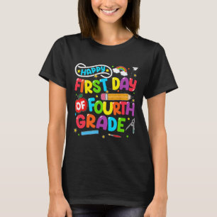 T-shirt Joyeux premier jour de 4e rentrée scolaire enseign